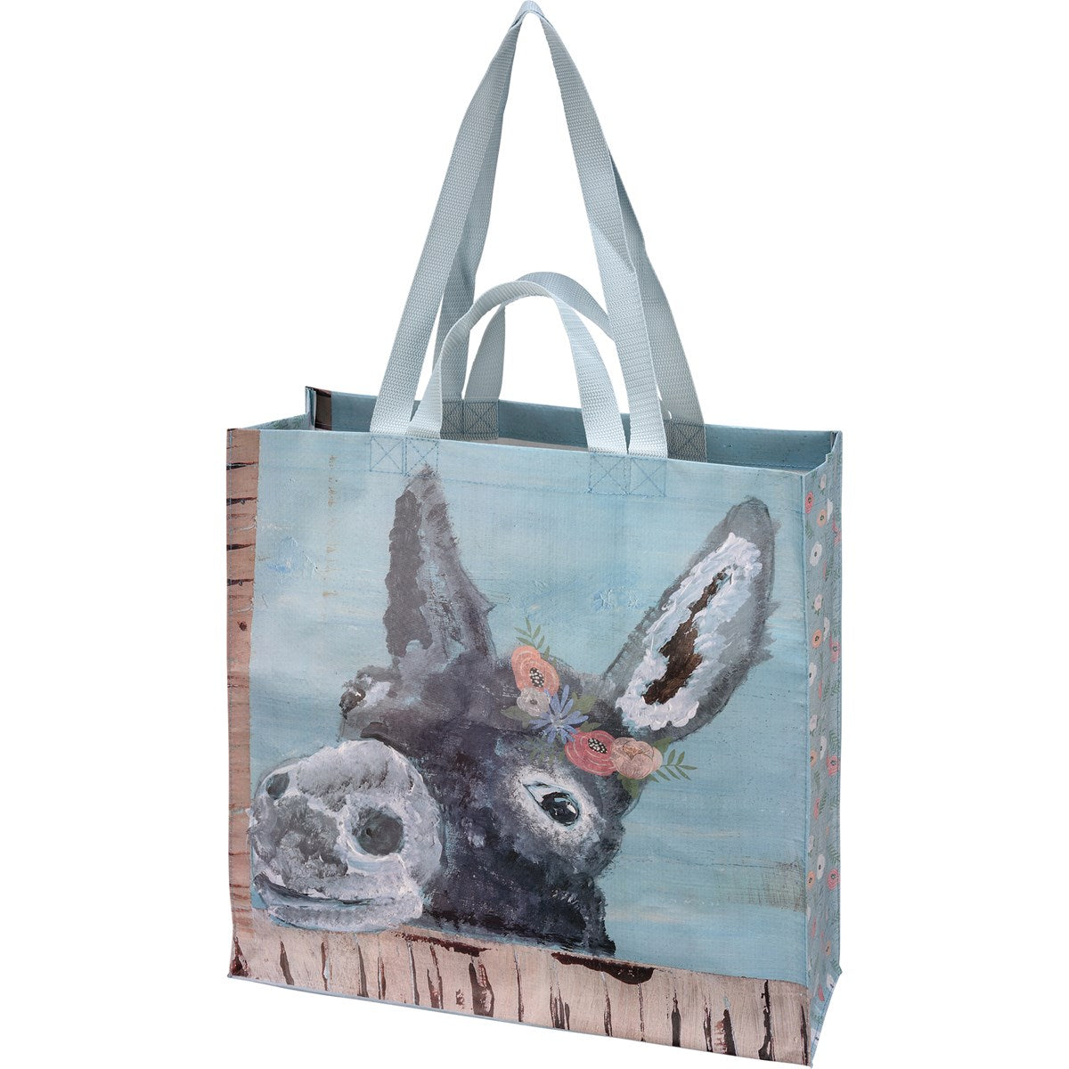 Floral Donkey Market Tote Reusable Shopping Bag