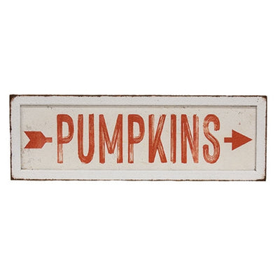 Pumpkins Arrow 18" Rustic Metal Sign