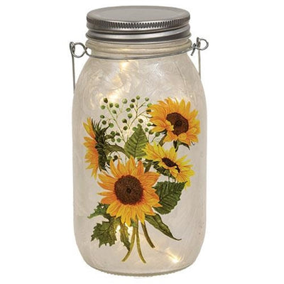 💙 Frosted LED Lights Sunflower Jar