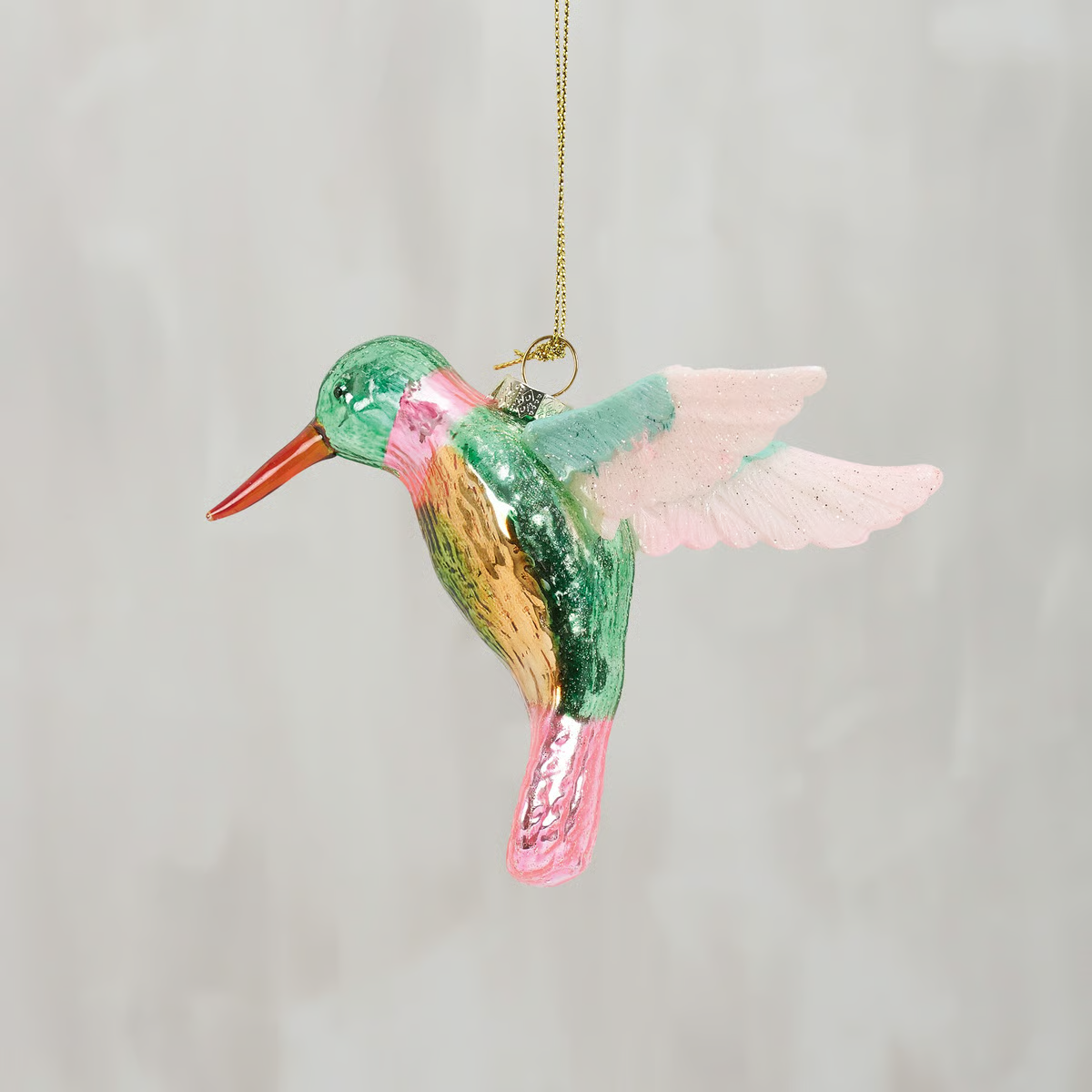 Colorful Hummingbird Glass Ornament