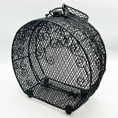 Black Metal Mesh Purse Shaped Container