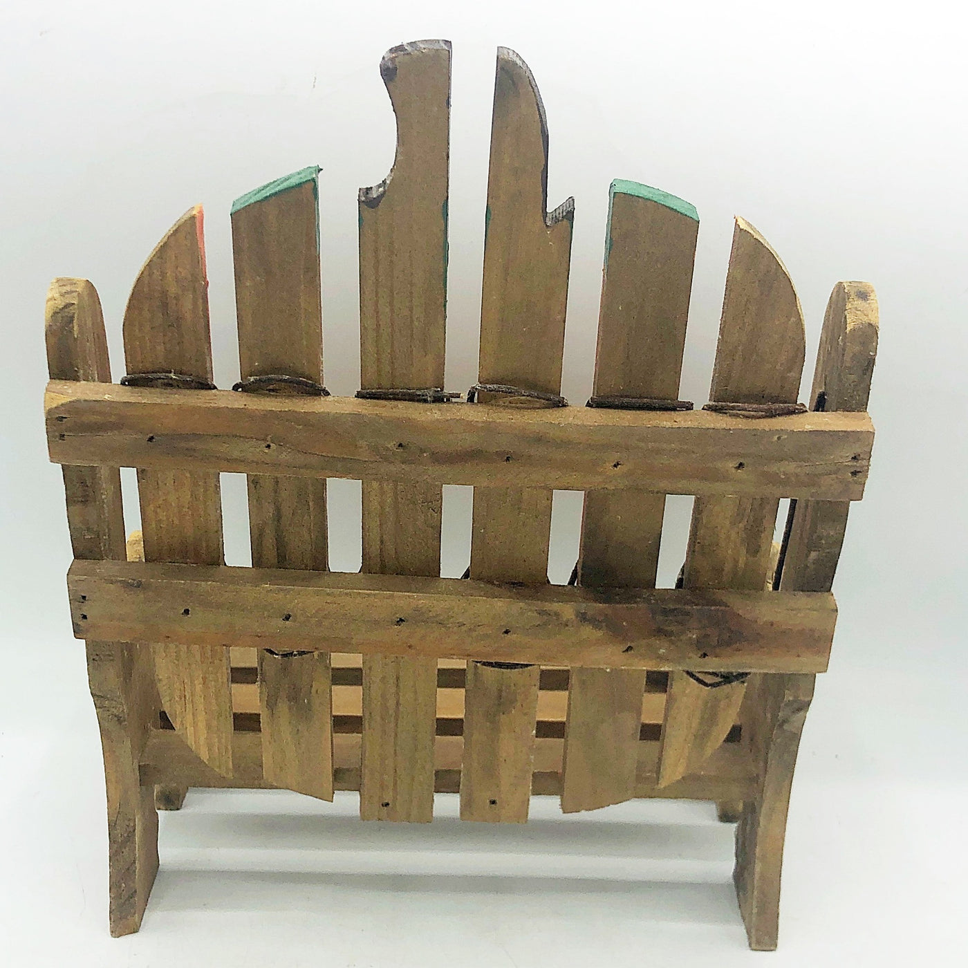 💙 Pumpkin Backed Rustic Small Decorative Bench