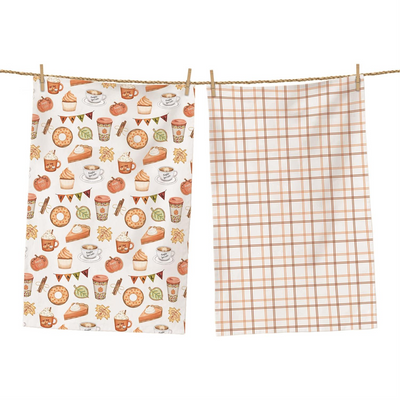 Set of 2 Pumpkin Spice Tea Towels