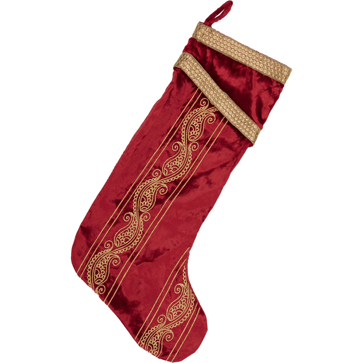 Yule Christmas Red and Gold 20" Stocking