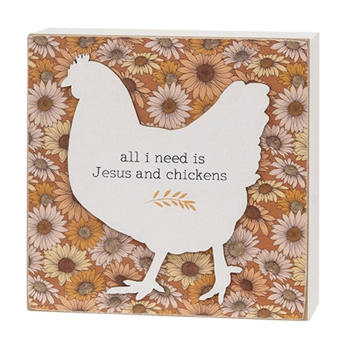 Set of 3 Floral Layered Chicken Box Signs