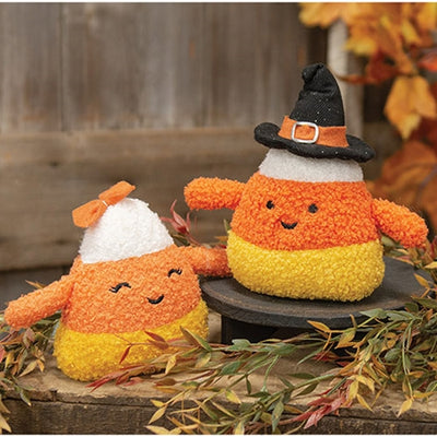 Mr and Mrs Candy Corn Plush Sitters