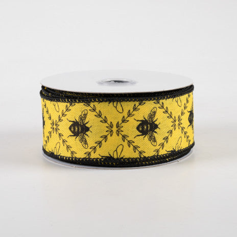 Honey Bee Trellis Sun Yellow Ribbon 1.5" x 10 Yards