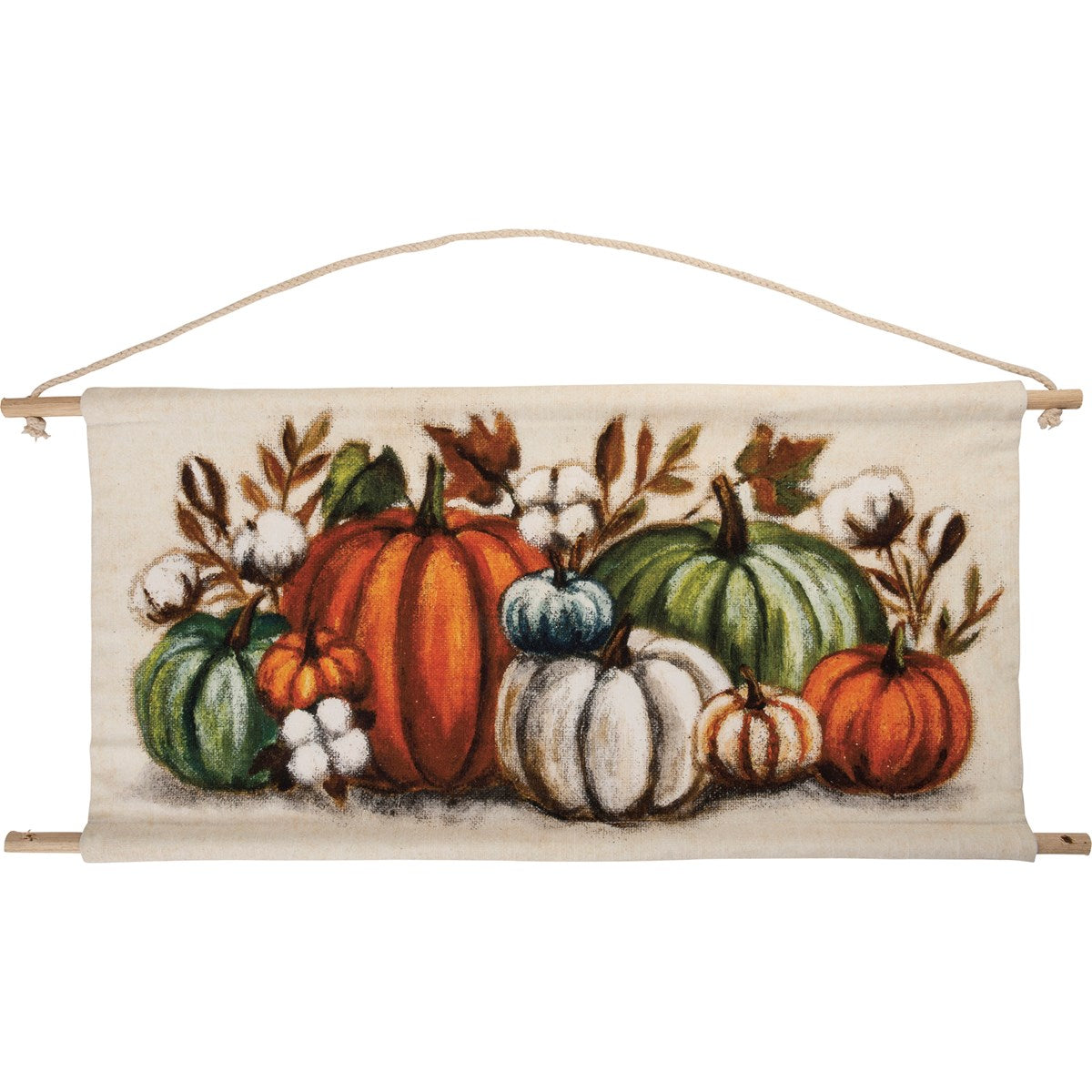 Pumpkins and Cotton Wall Hanging