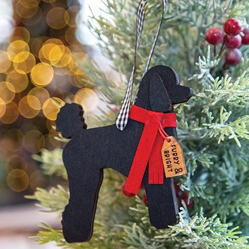 Furry & Bright Poodle Silhouette Ornament
