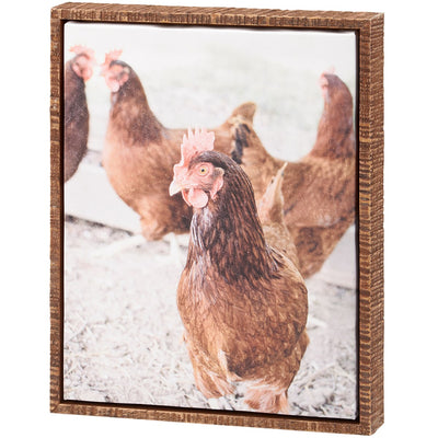 Farm Chickens 10" Canvas Wall Art