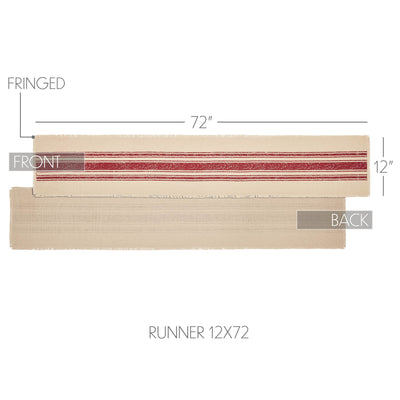 💙 Red Stripe Burlap Table Runner Runner 12" x 72"