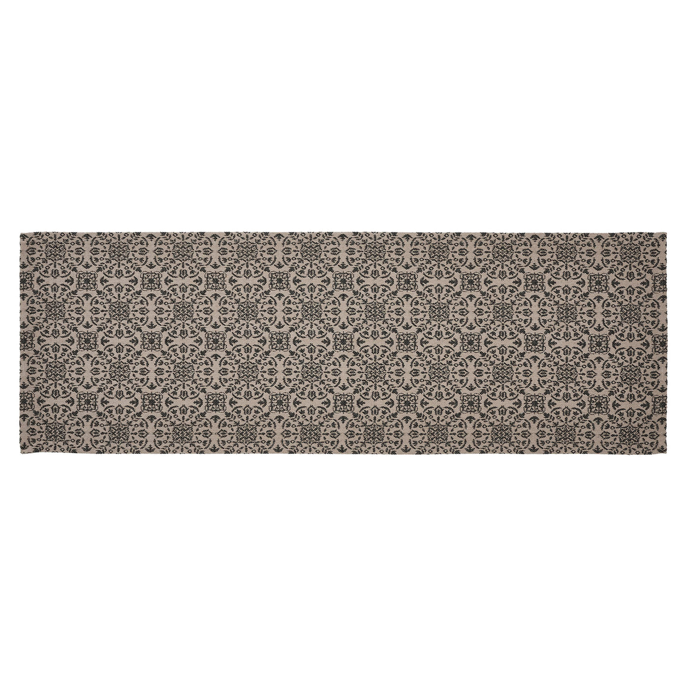 Custom House Black Tan Jacquard 36" Table Runner