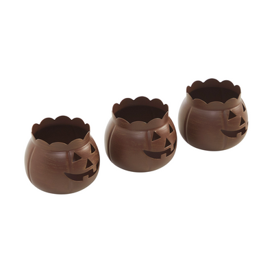 Set of 3 Bronze Jack O Lantern Votive Holders