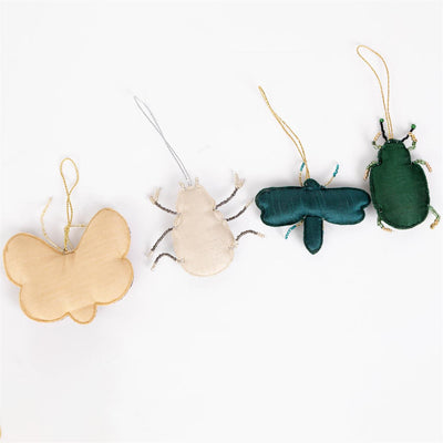 Set of 4 Beaded Insect Ornaments