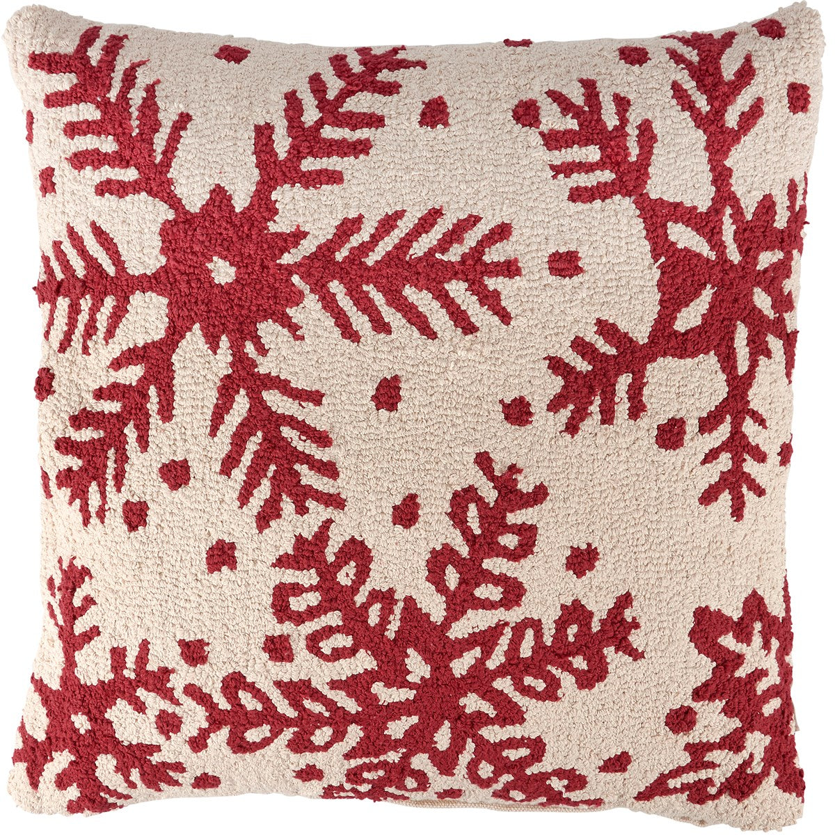 Snowflakes Red and White 18" Accent Pillow