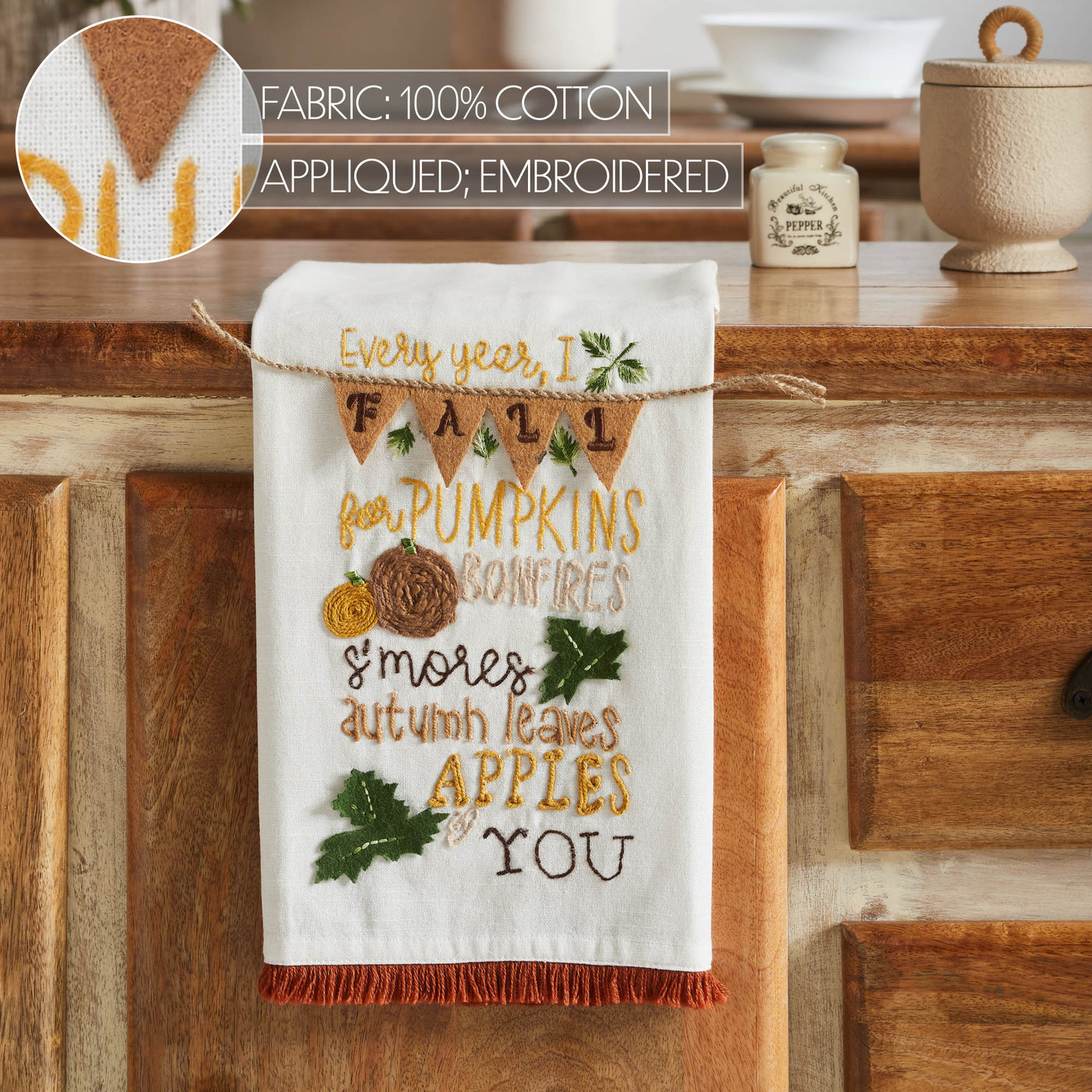 Every Year I Fall For Pumpkins Tea Towel