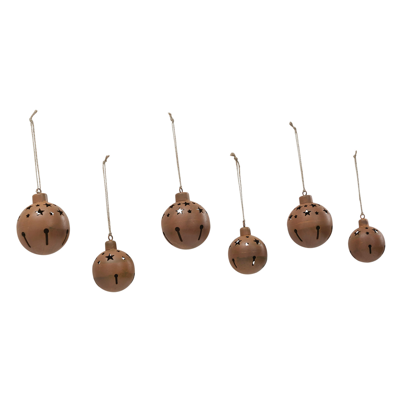 Set of 6 Rust Bell Metal Ornaments – Blueberry Lane Shop