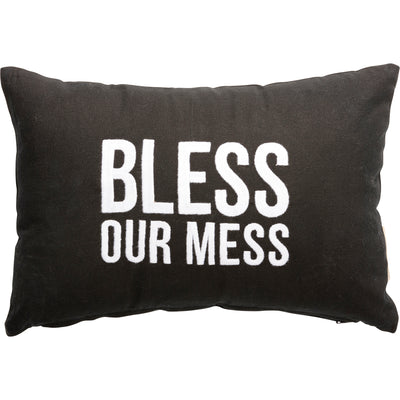 Surprise Me Sale 🤭 Bless Our Mess 15" Black Throw Pillow