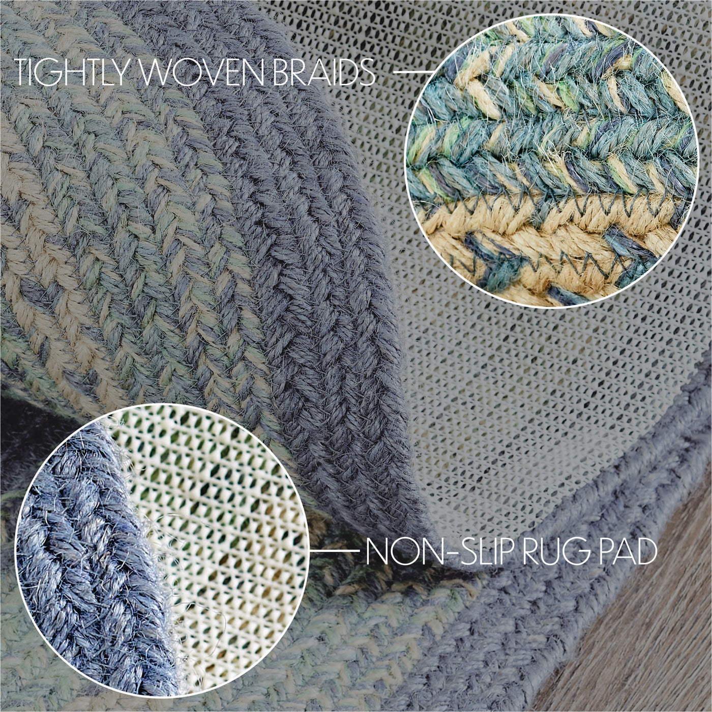 Jolie Jute Rug Oval with Pad 36" x 60"