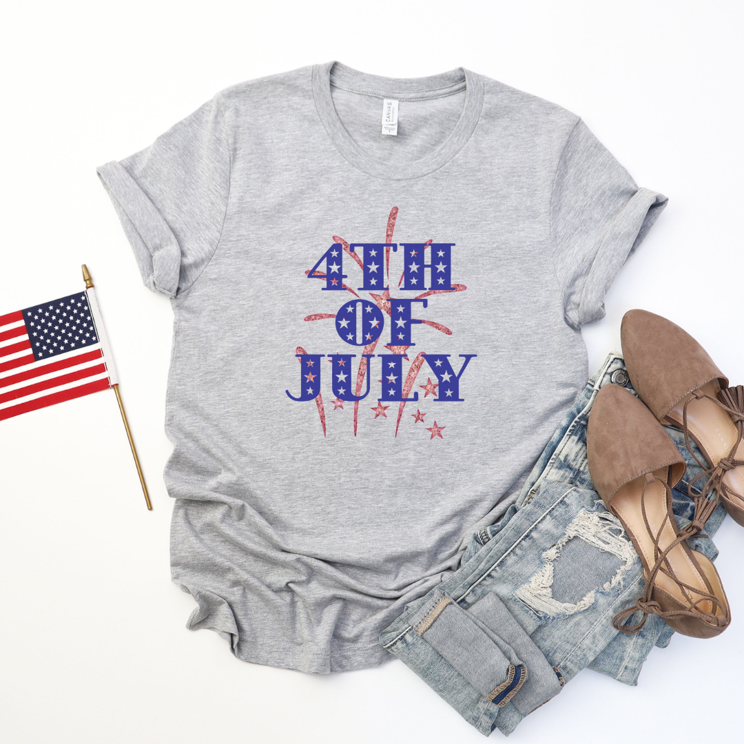 💙 4th of July Fireworks Cozy T-Shirt