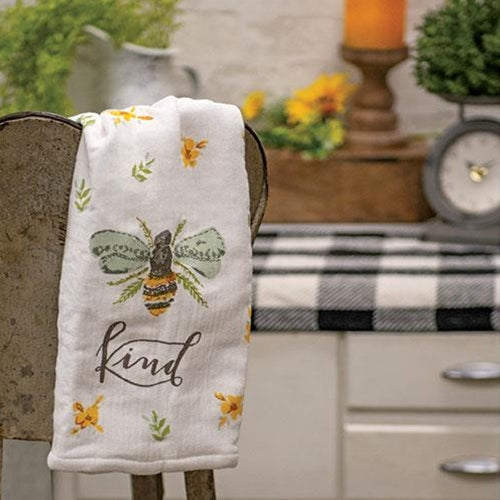 💙 Bee Kind Bees and Flowers Hand Towel