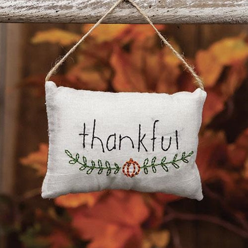 Thankful Pumpkin Pillow Ornament