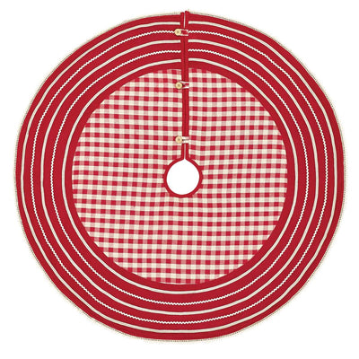 Gretchen Red and White Christmas Tree Skirt 48" Diameter