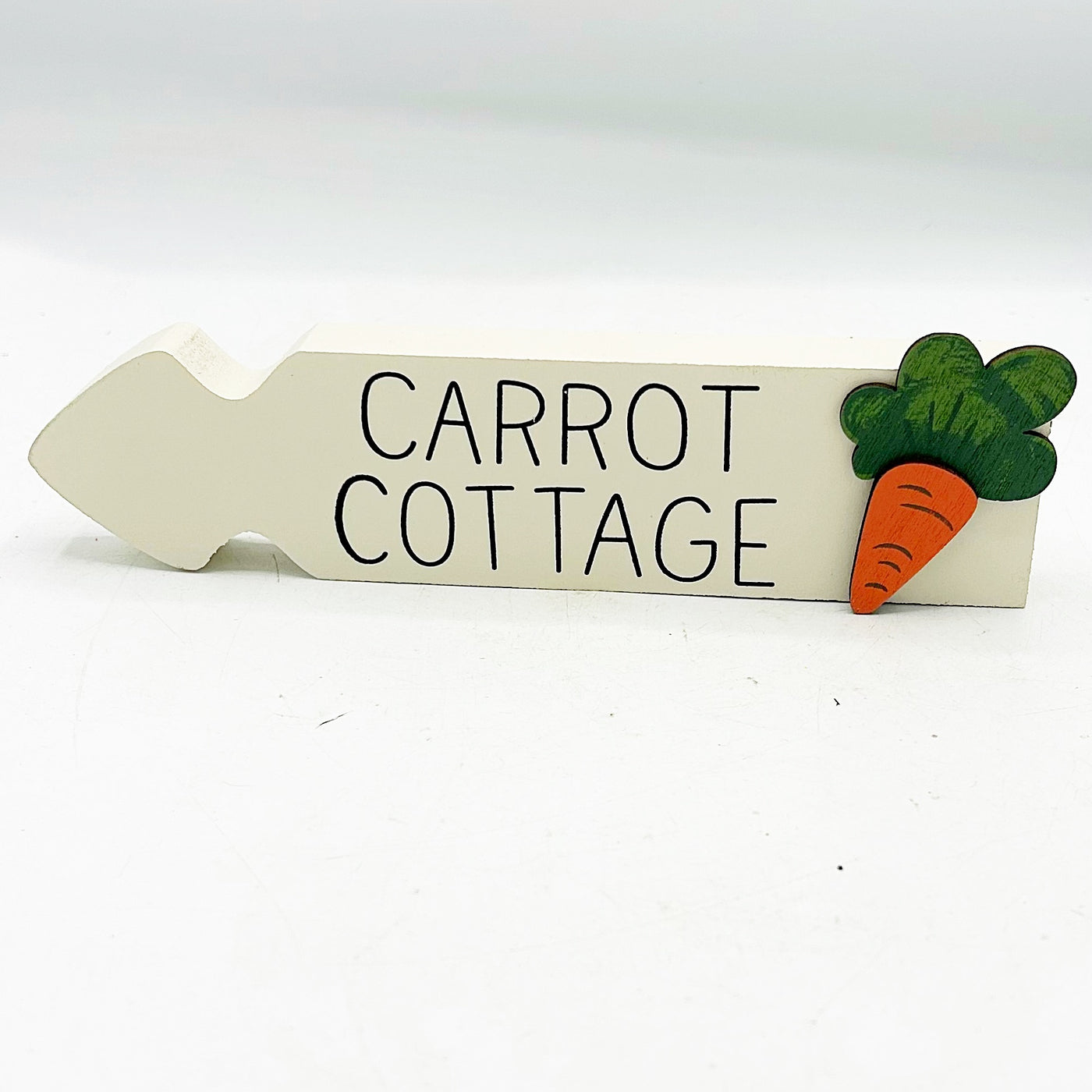 💙 Carrot Cottage Arrow Wooden Sitter Sign