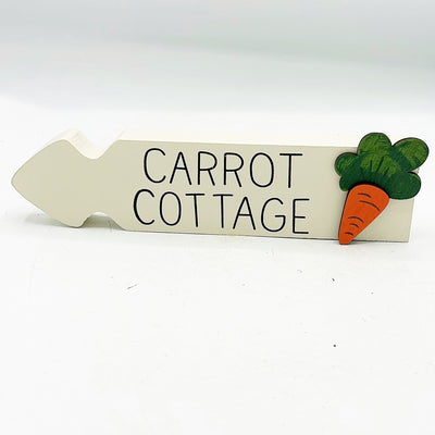 💙 Carrot Cottage Arrow Wooden Sitter Sign
