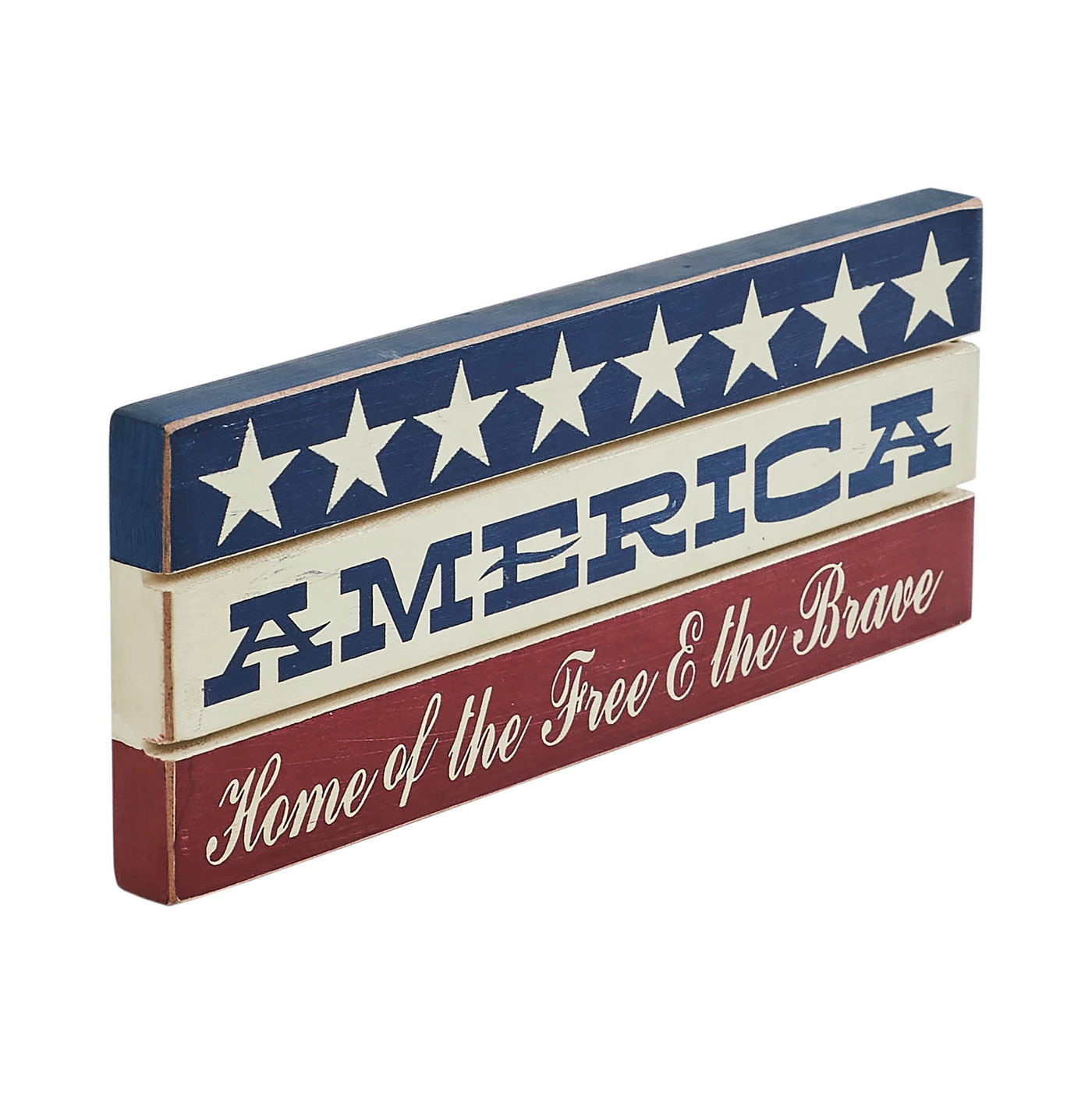 AMERICA Home Of The Free And The Brave Wooden Sign
