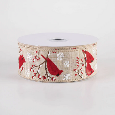 Cardinal Snowflake & Berries 1.5" x 10 yards Ribbon