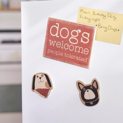 Dogs Welcome People Tolerated Magnet Set