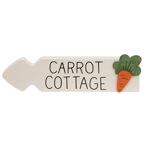 Set of 2 Carrot Cottage Bunny Bungalow Arrow Sitter Signs