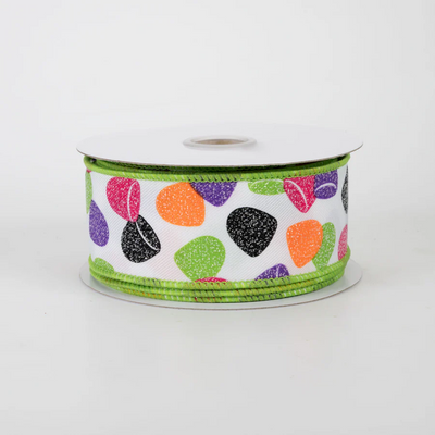 Halloween Gumdrops Candy 1.5" x 10 yards Ribbon