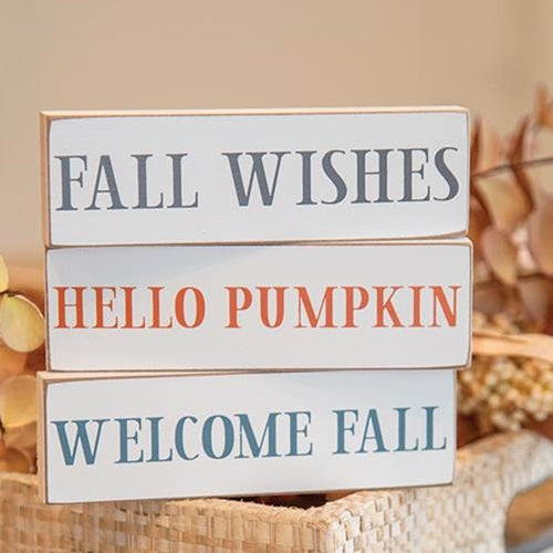 Set of 3 Welcome Fall Skinny Block Set