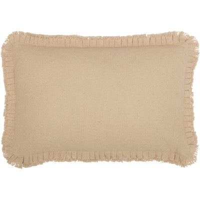 Burlap Fringed Ruffle Pillow 14'' x 22''