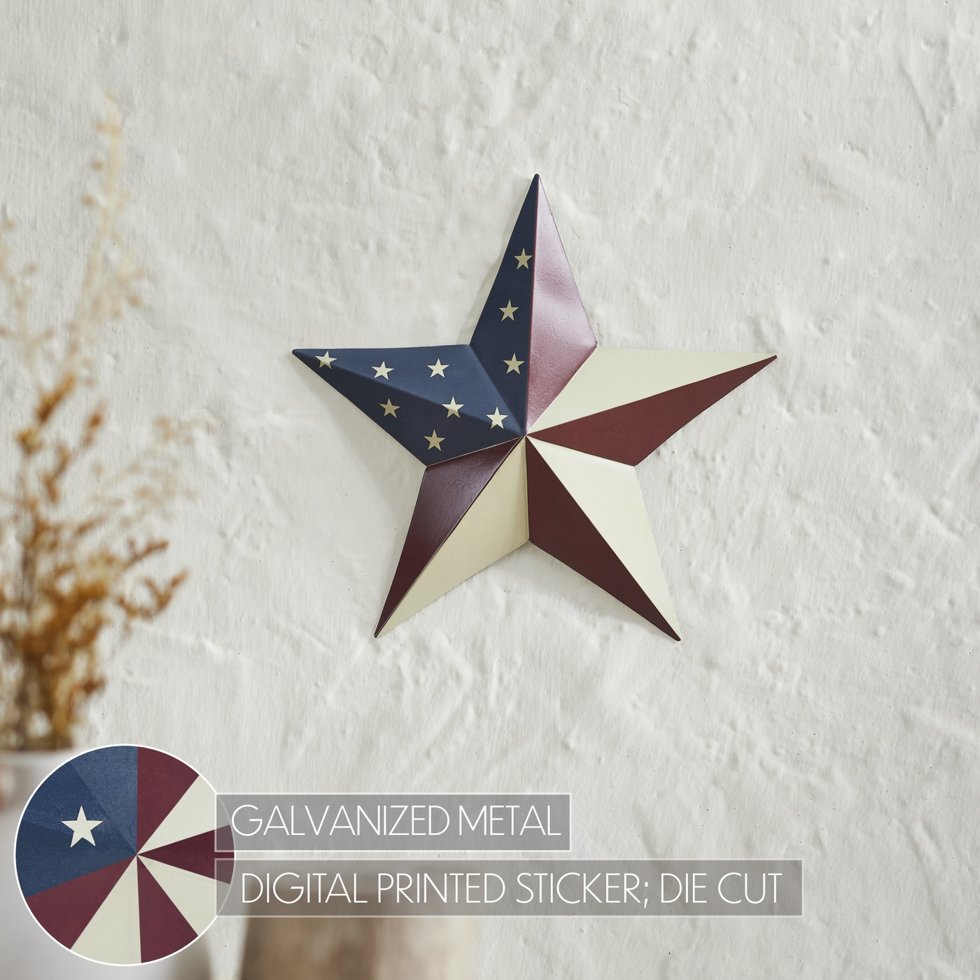 American Flag 8" Metal Star