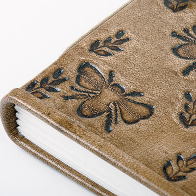 Bee And Floral Leather Covered Journal