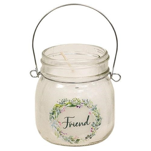 Friend Wreath 6 oz Small Jar Candle Lemongrass & Lavender Scent