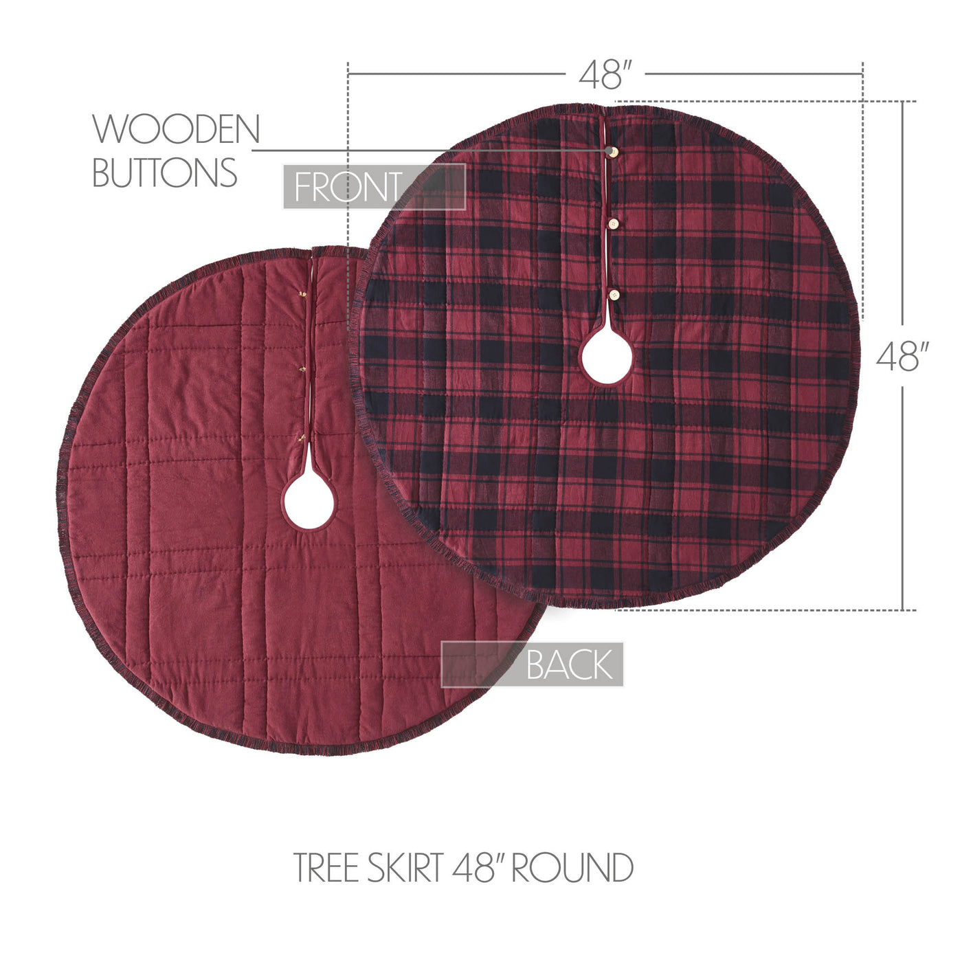 Cumberland Red Black Plaid 48" Christms Tree Skirt