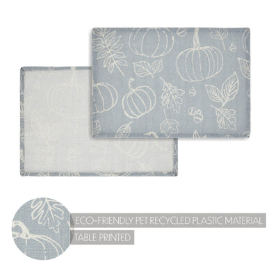 Set of 2 Silhouette Pumpkin Grey Placemats