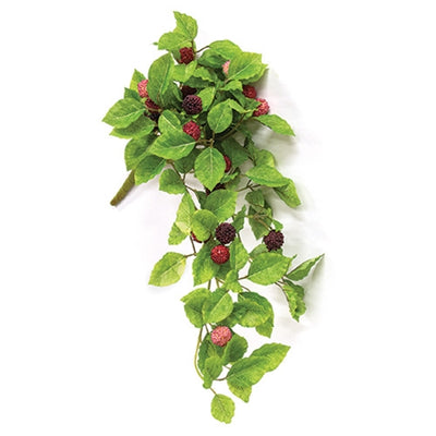 Raspberries and Folidage 22" Faux Hanging Bush