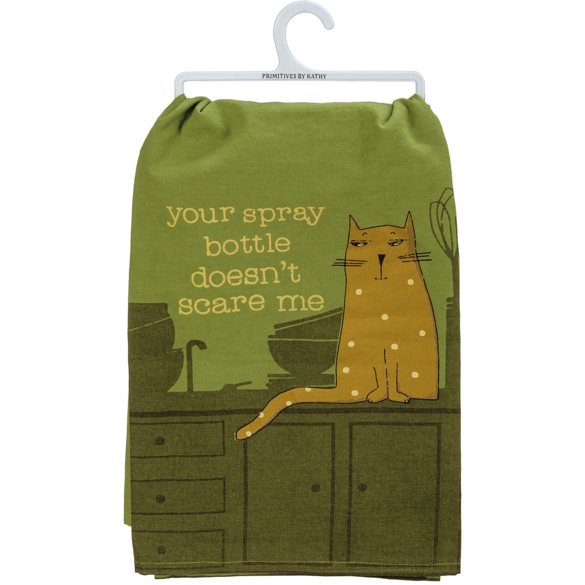 Your Spray Bottle Doesn't Scare Me Cat Kitchen Towel
