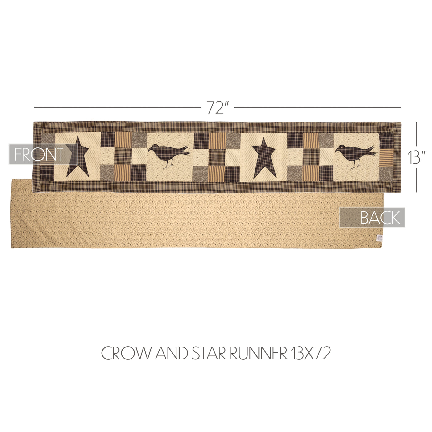 💙 Kettle Grove Crow and Star 72" Table Runner