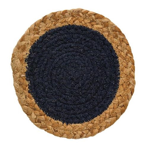 💙 Navy Jute & Cotton 6.75" Candle Mat