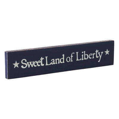 Sweet Land Of Liberty Blue 13" Wooden Sign