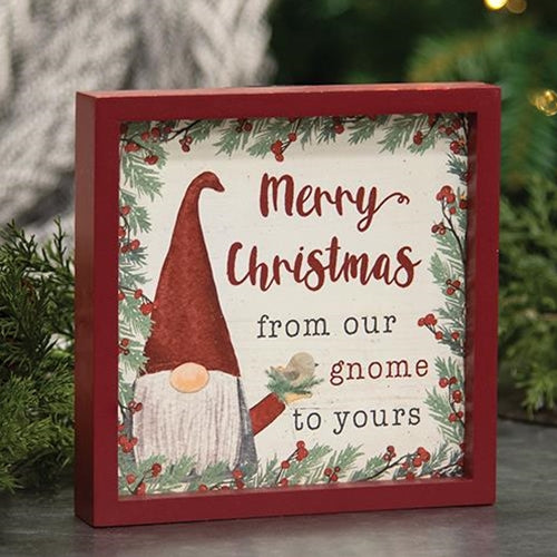From Our Gnome to Yours 6" Framed Sign With Easel