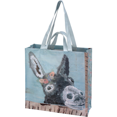 Floral Donkey Market Tote Reusable Shopping Bag