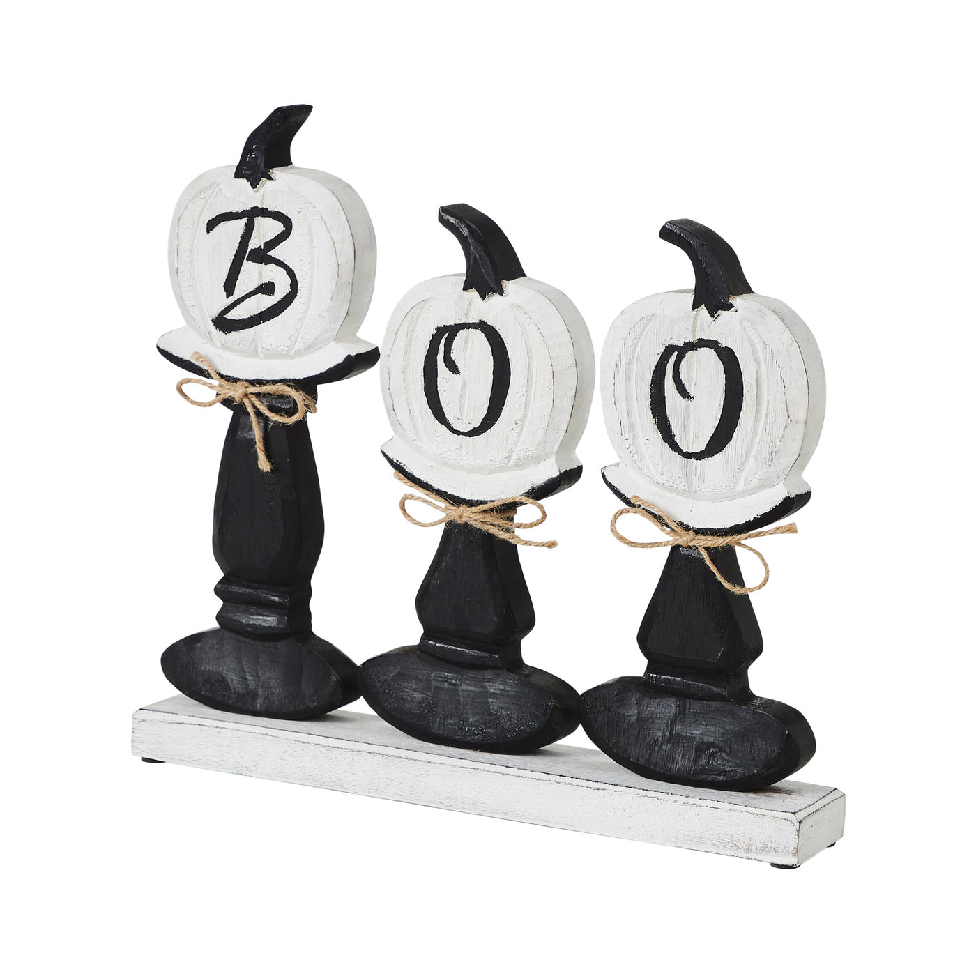 BOO Pumpkins Wooden Tabletop Halloween Decor