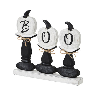 BOO Pumpkins Wooden Tabletop Halloween Decor